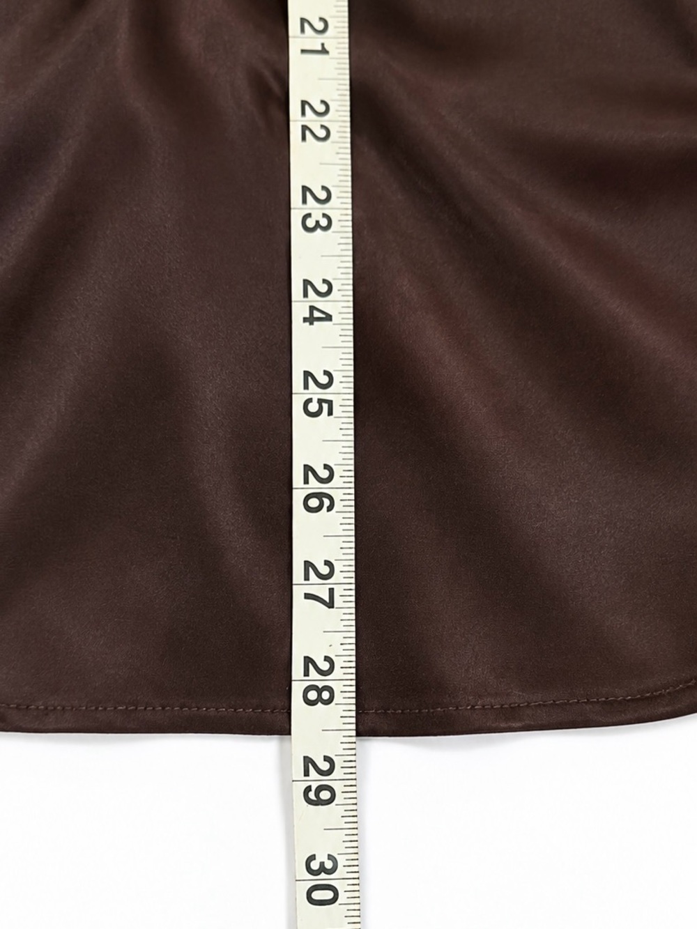 ANN MASHBURN Chocolate Brown Mock Tie Neck Long Sleeve 100% Silk Blouse Size S - Picture 6 of 7